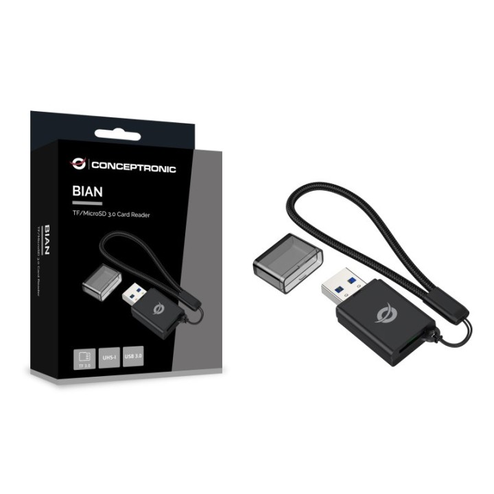 Conceptronic BIAN07B Lector de tarjetas USB 3.0 Para TF/MicroSD 3.0, UHS-I