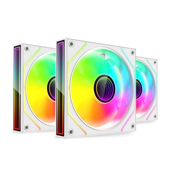 Mars Gaming Mf-3dprokit Kit 3x Ventiladores Pwm Fdb 120mm Argb Infinity Mirror Hub Blanco