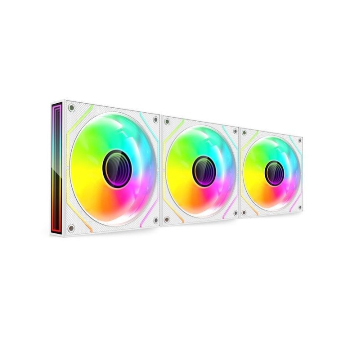 Mars Gaming Mf-3dprokit Kit 3x Ventiladores Pwm Fdb 120mm Argb Infinity Mirror Hub Blanco