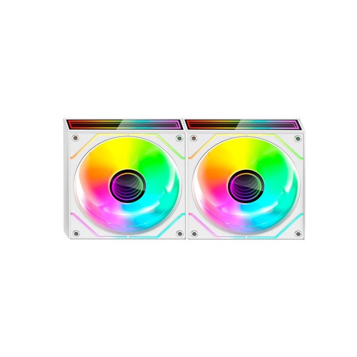 Mars Gaming Mf-3dprox2 Kit 2x Ventiladores Pwm Fdb 120mm Argb Triple Infinity Mirror 360° Blanco