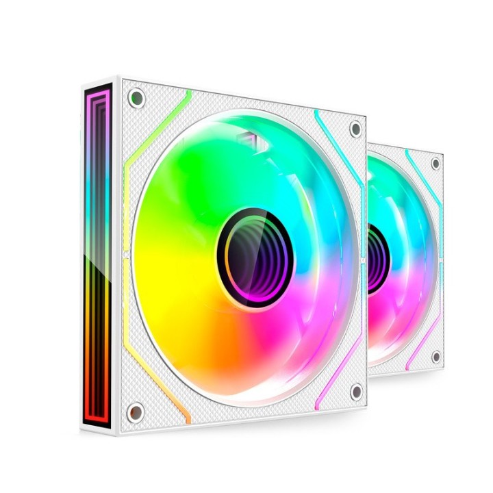Mars Gaming Mf-3dprox2 Kit 2x Ventiladores Pwm Fdb 120mm Argb Triple Infinity Mirror 360° Blanco