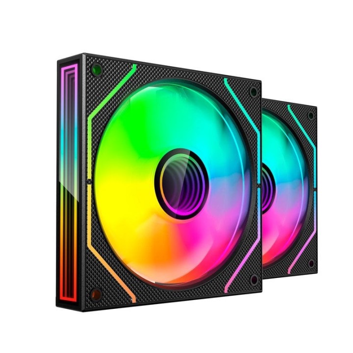 Mars Gaming Mf-3dprox2 Kit 2x Ventiladores Pwm Fdb 120mm Argb Triple Infinity Mirror 360° Negro