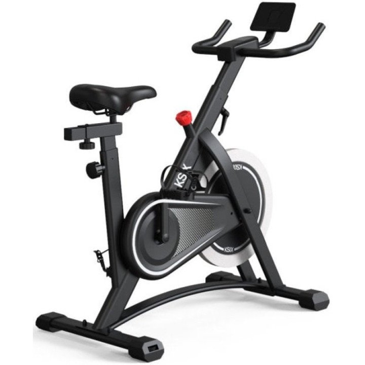 Ksix Kb01 Bicicleta Estática Indoor con Soporte Ajustable Compatible con Kinomap y Zwift, Negra
