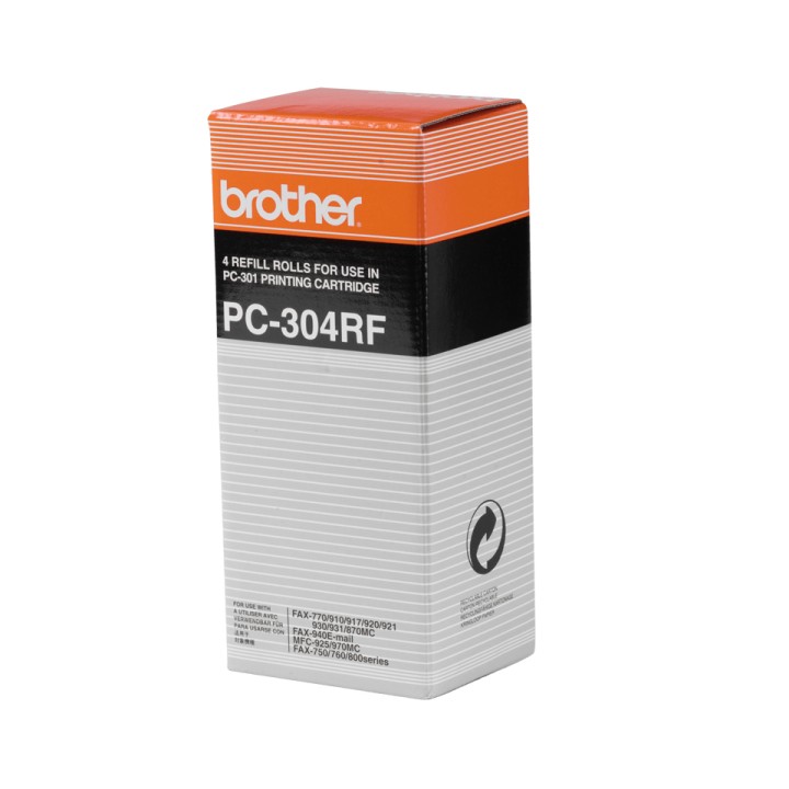 Recambio 4 Bobinas FAX 235 páginas Negro (PC-304RF)