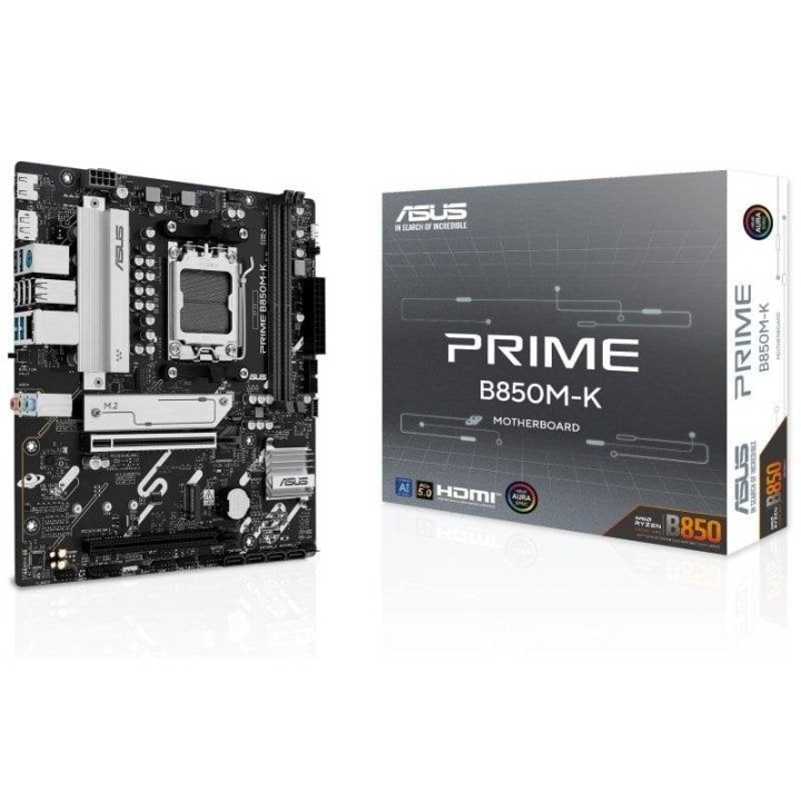 Placa Base ASUS PRIME B850M-K AMD B850 AM5 DDR5 micro ATX 2.5GbE PCIe 5.0 RGB