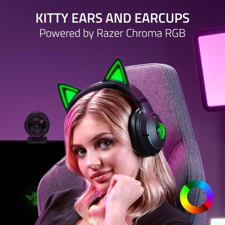 Razer Kraken Kitty V2 BT Auriculares RGB Gaming Inalámbricos Negros