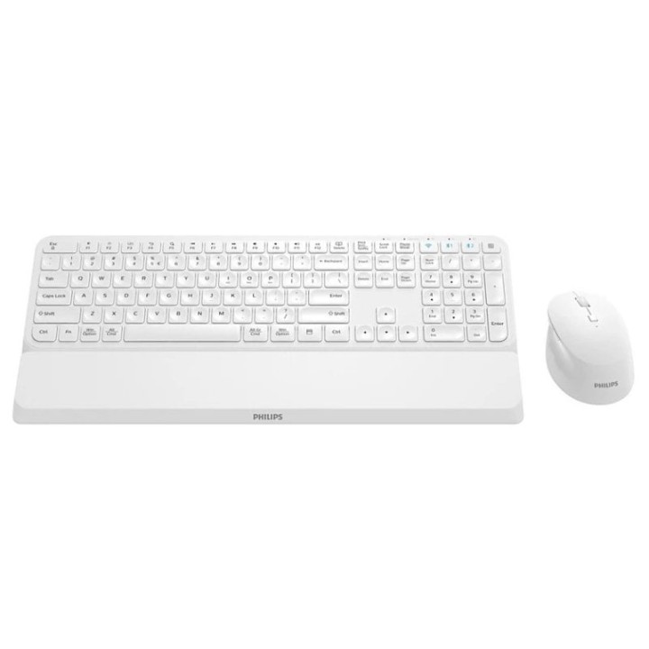 SPT6607W/16 Combo Teclado y Ratón Inalámbrico 2,4 GHz Bluetooth Teclas de Perfil Bajo Blanco