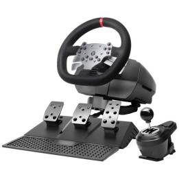Mars Gaming MWH-RSX Volante Simracing Force Feedback Motor Dual Set 3 Pedales Palanca de Cambios