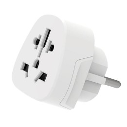 Ewent EW1480 Adaptador Eléctrico de Viaje Universal EU/UK/USA/AUS Blanco