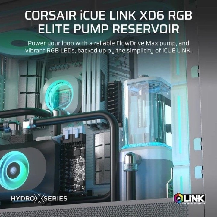Corsair iCUE LINK XD6 RGB ELITE Pack Bomba y Depósito para Refrigeración Líquida Blanco