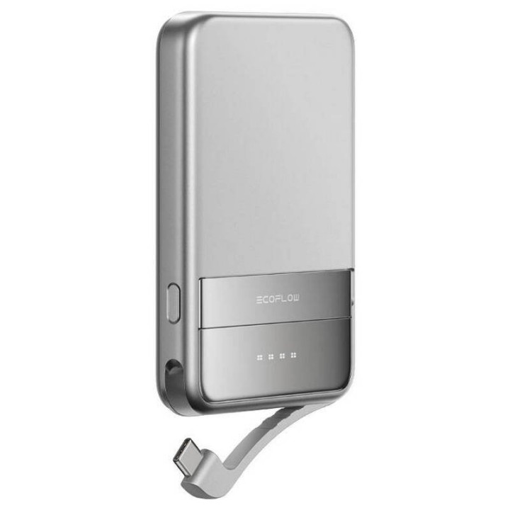 EcoFlow RAPID Powerbank Magnético 5000mAh PD3.0 30W/Qi2 15W USB-C Plateado