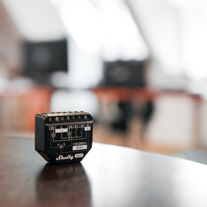 Interruptor inteligente Shelly 2P WiFi Negro inalámbrico 10A 110-240V
