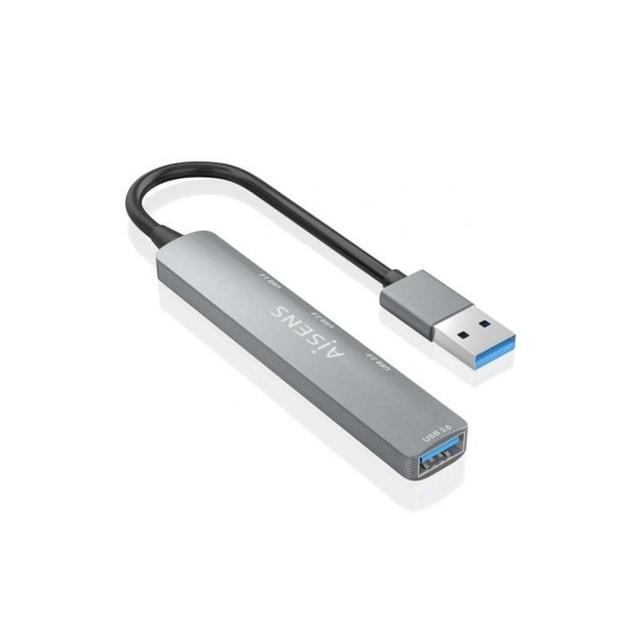 AISENS A106-0859 Hub USB 3.0 Aluminio 1xUSB3.0+3xUSB2.0 10cm Gris PC