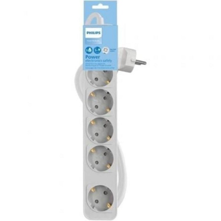 Philips CHP2154W/12 Regleta con Interruptor 5 Tomas Schuko Cable 1.5m Blanca