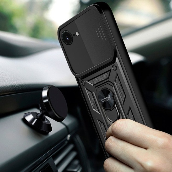 Cool Carcasa Para iPhone 16e / iPhone 17e Hard Ring Negro