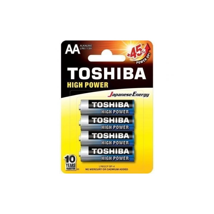 Toshiba High Power LR6 Pack 4 Pilas AA Alcalinas 1.5V