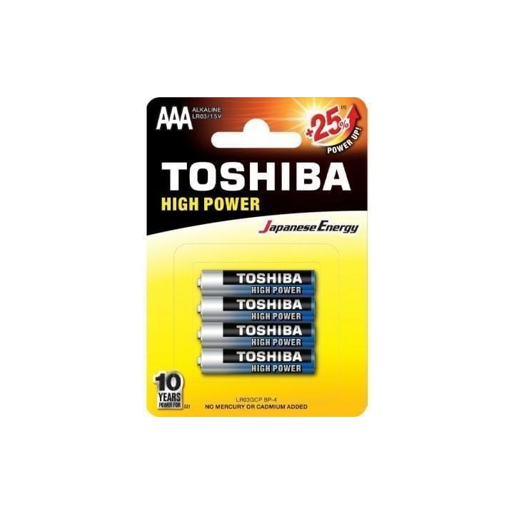 Toshiba LR03GCP BP-4 Pack 4 Pilas AAA Alcalinas 1.5V Alta Potencia