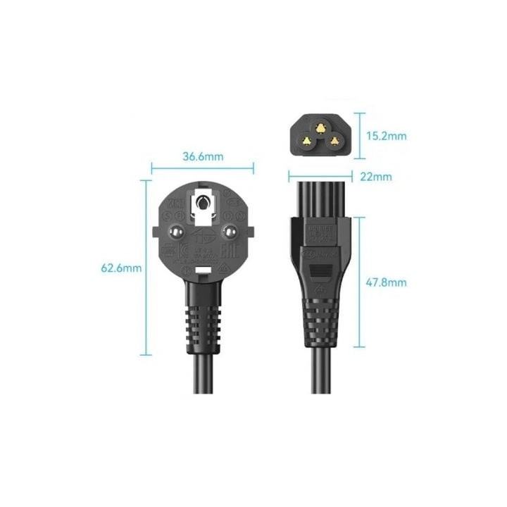 Vention ZCKBAC Cable Alimentación IEC C5 1.8m Negro