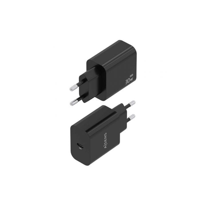 AISENS GaN30W Cargador USB-C PD3.0 PPS QC3.0 1xUSB-C Negro