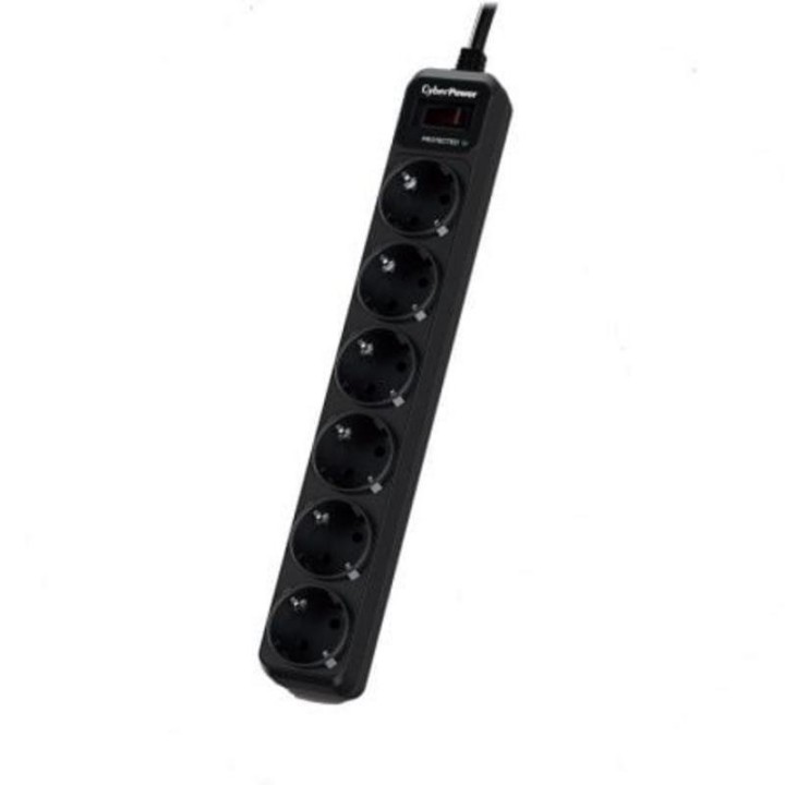 CyberPower B0620SC0-DE Regleta 6 Tomas 1.8m Negra con Interruptor