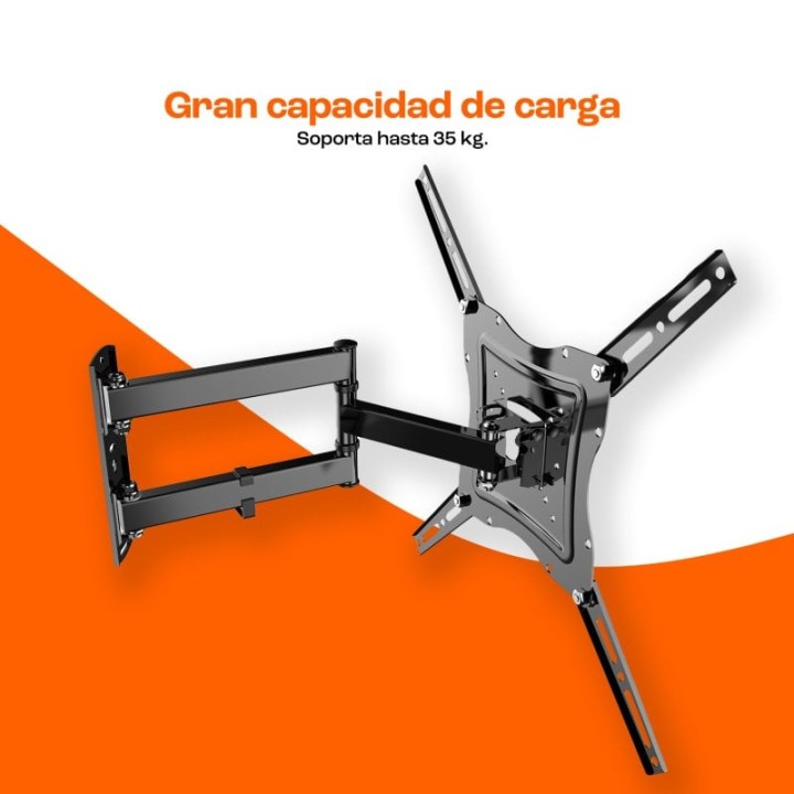 PcCom Essential Soporte TV 17 a 55" VESA 200x200/400x400 Máx 35Kg