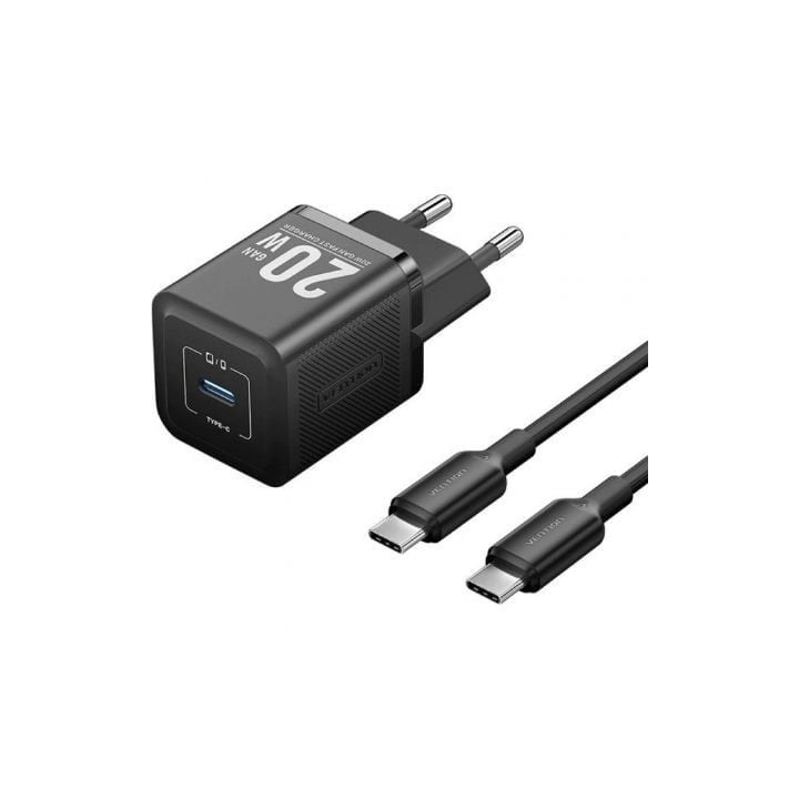 Vention TZ-FEPB0-EU-01 Cargador de Pared GaN 20W USB-C + Cable 1m