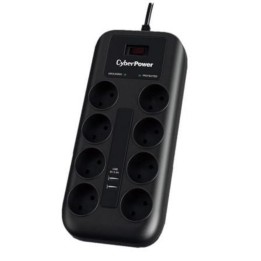 CyberPower P0820SUF0-DE Regleta 8 Tomas Schuko 2 USB 1.8m Negra