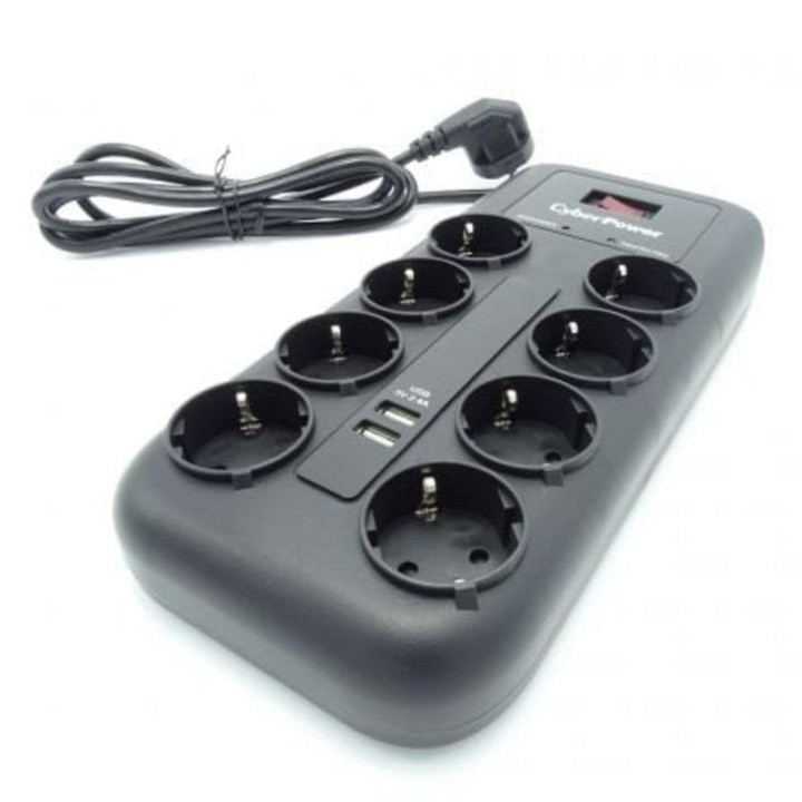 CyberPower P0820SUF0-DE Regleta 8 Tomas Schuko 2 USB 1.8m Negra