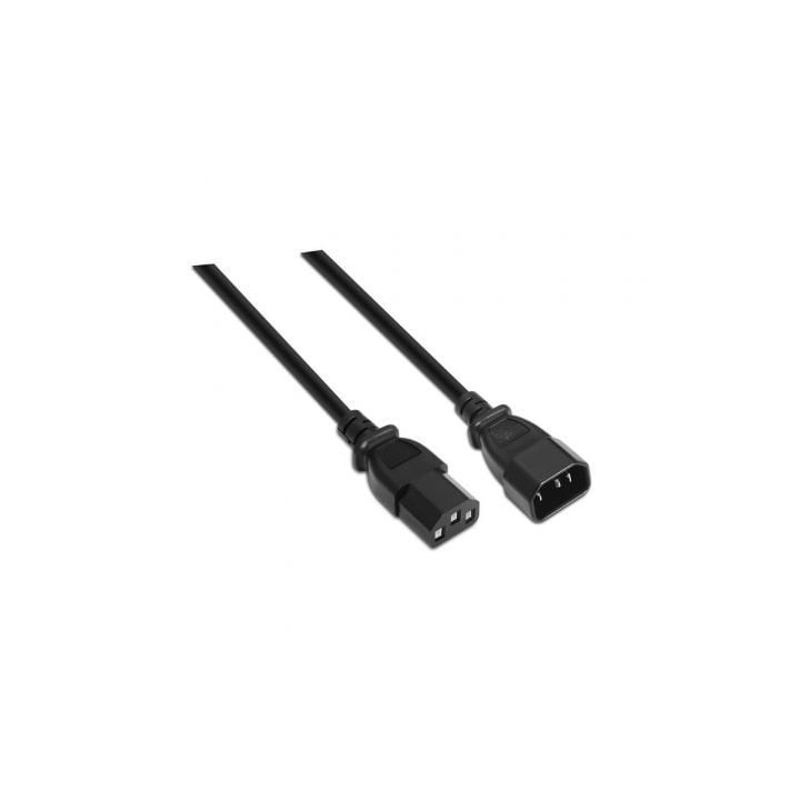 AISENS A132-0171 Cable Alargador CPU 1.5m 100% Cobre IEC C13/H-C14/M Negro