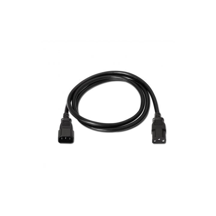 AISENS A132-0171 Cable Alargador CPU 1.5m 100% Cobre IEC C13/H-C14/M Negro