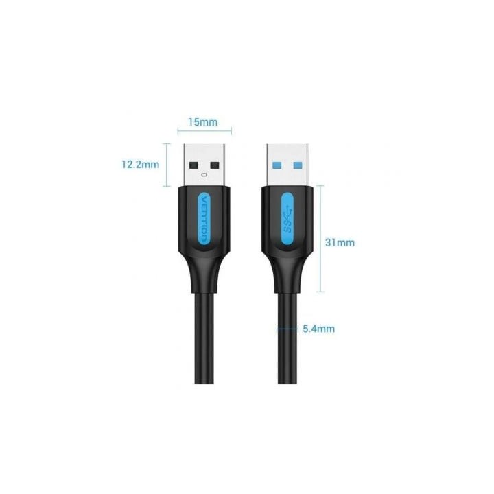 Vention CONBD Cable USB 3.0 USB-A a USB-A 5Gbps 0.5m Negro