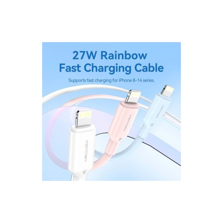 Vention LAKWH Cable USB 2.0 Tipo-C a Lightning 2m 27W Blanco