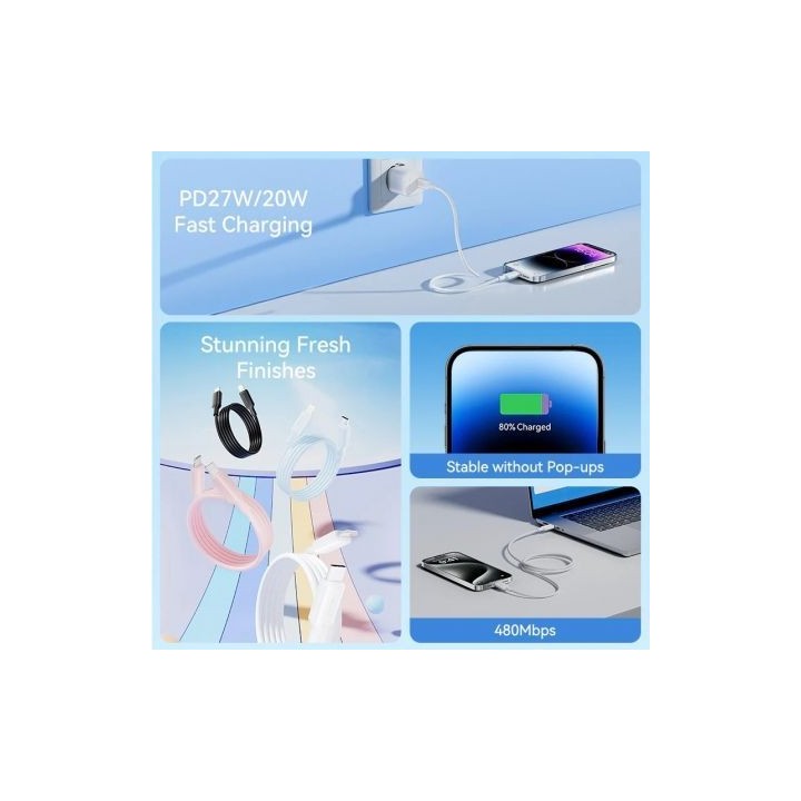 Vention LAKWH Cable USB 2.0 Tipo-C a Lightning 2m 27W Blanco