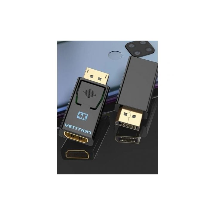Vention HBMB0 Adaptador DisplayPort-HDMI 1080P 60Hz Chapado en Oro Negro