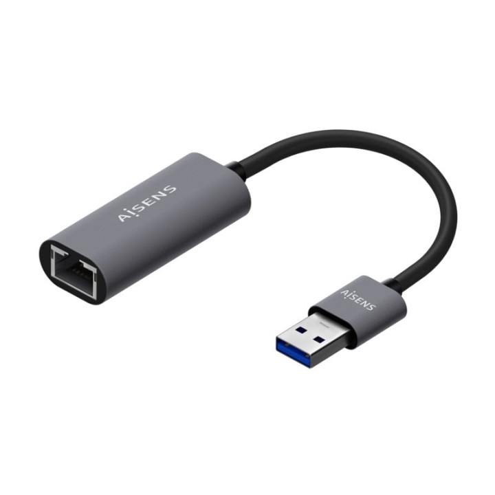 AISENS Adaptador USB 3.0 a Ethernet Gigabit 10/100/1000 Mbps Gris 15cm
