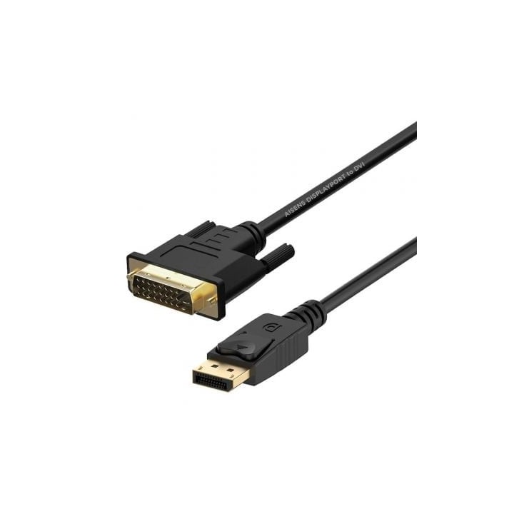 Aisens A125-0366 Cable Conversor DisplayPort a DVI 2m Negro 24K 1920x1080@60Hz