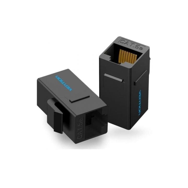 Vention VDD-B07-B Adaptador RJ45 Cat5e Hembra/Hembra Negro ABS