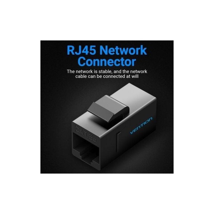 Vention VDD-B07-B Adaptador RJ45 Cat5e Hembra/Hembra Negro ABS