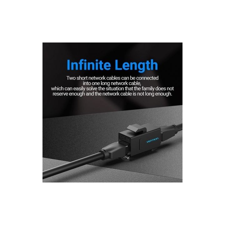 Vention VDD-B07-B Adaptador RJ45 Cat5e Hembra/Hembra Negro ABS