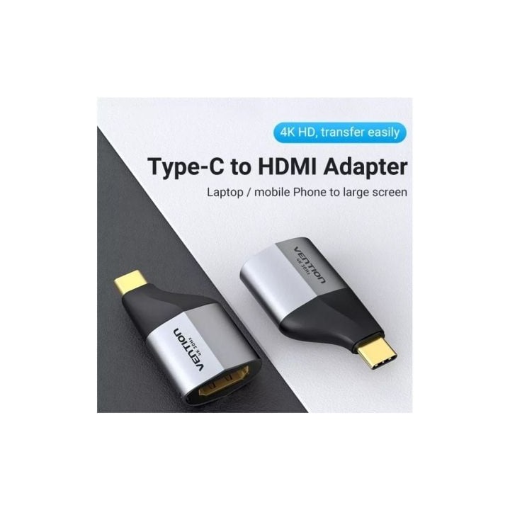Vention TCDH0 Adaptador USB Tipo-C a HDMI 4K UHD Gris Dorado