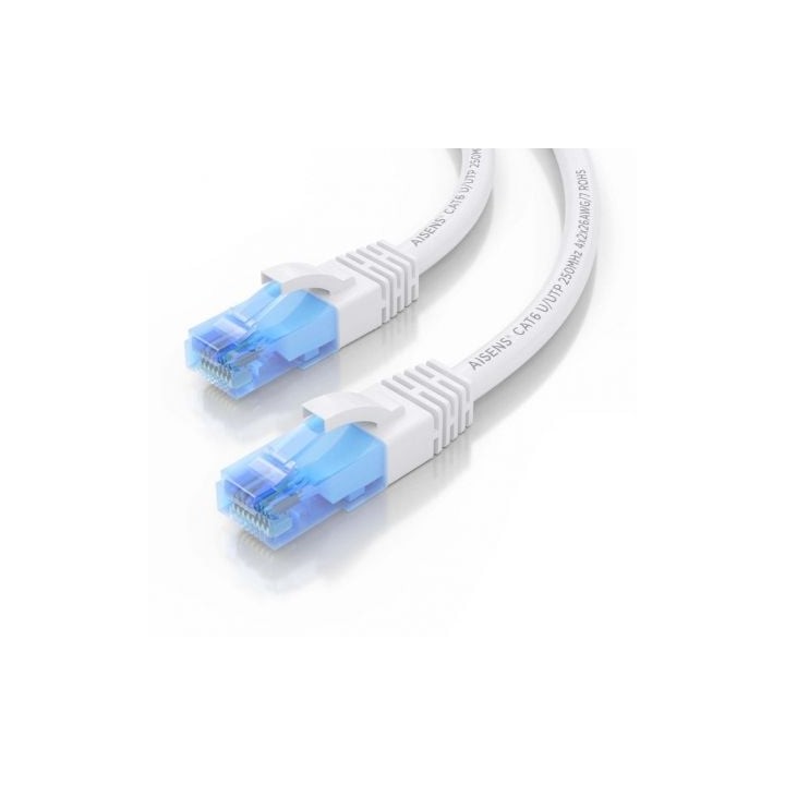 Cable REDPRO CAT.6 UTP AWG26 CCA 1.5m Blanco 1000Mbps 250MHz RoHS
