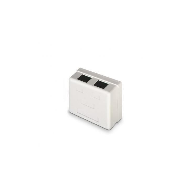 AISENS A139-0302 Roseta de Superficie RJ45 Cat.6 UTP 2 Tomas Blanco