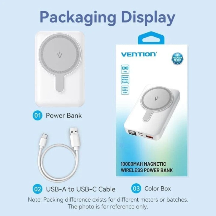 Vention FHTW0 PowerBank 10000mAh Magnetic Inalámbrico Blanco