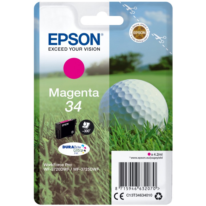 Tinta Epson 34 Magenta 4.2ml 300 páginas (C13T34634010)