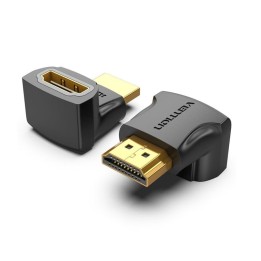 Adaptador HDMI 4K Vention AINB0 Macho-Hembra Giro 270º Chapado Oro Negro