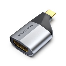 Adaptador Vention TCAH0 USB Tipo C a HDMI, Macho, 2.0, 3840x2160, ABS/Aluminio, Negro/Gris