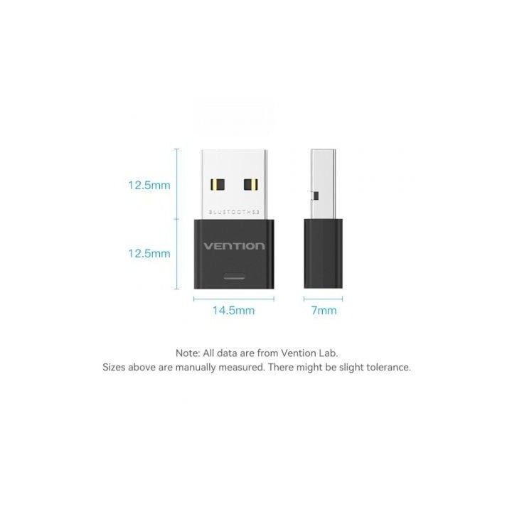 Adaptador USB Vention NAHB0 Bluetooth 5.3, audio alta resolución, 20m alcance, 5 dispositivos