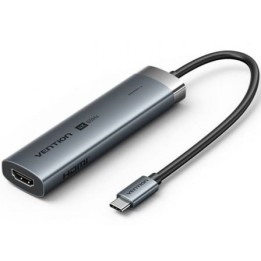 Docking Vention TGMHB USB Tipo-C 3xUSB 3.0 HDMI 4K 1xUSB-C PD 100W Aluminio