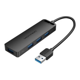 Concentrador USB Vention CHLBD 4 Puertos USB 3.0 MicroUSB PD 50cm Negro