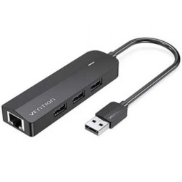 Docking Vention CHPBB 3xUSB 2.0/Micro USB PD/RJ45/Negro/ABS